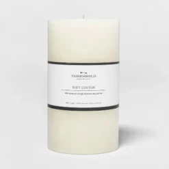 Pillar Candle Soft Cotton White - Threshold™ -Decor House GUEST e33e65cc 6e9c 4c2e 826e d6c186eac650