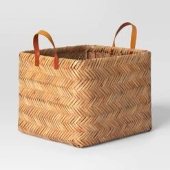 Herringbone Weave Cube Basket - Threshold™ -Decor House GUEST e49d4917 8820 45a4 ac03 1f35341ba970