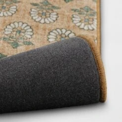 28"x84" Floral Block Memory Foam Runner Rug Yellow - Threshold™ -Decor House GUEST edea84bf 2c68 4692 94d6 531e9f41bfb9