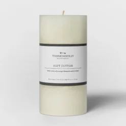 Pillar Candle Soft Cotton White - Threshold™ -Decor House GUEST f4713196 2100 4643 9a46 22b33129a00c